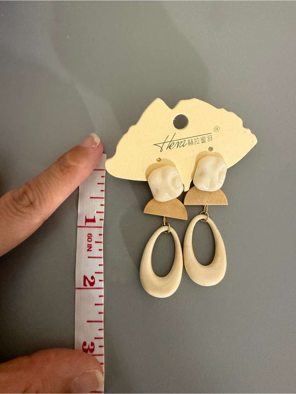 Women’s cream acrylic dangle Earrings